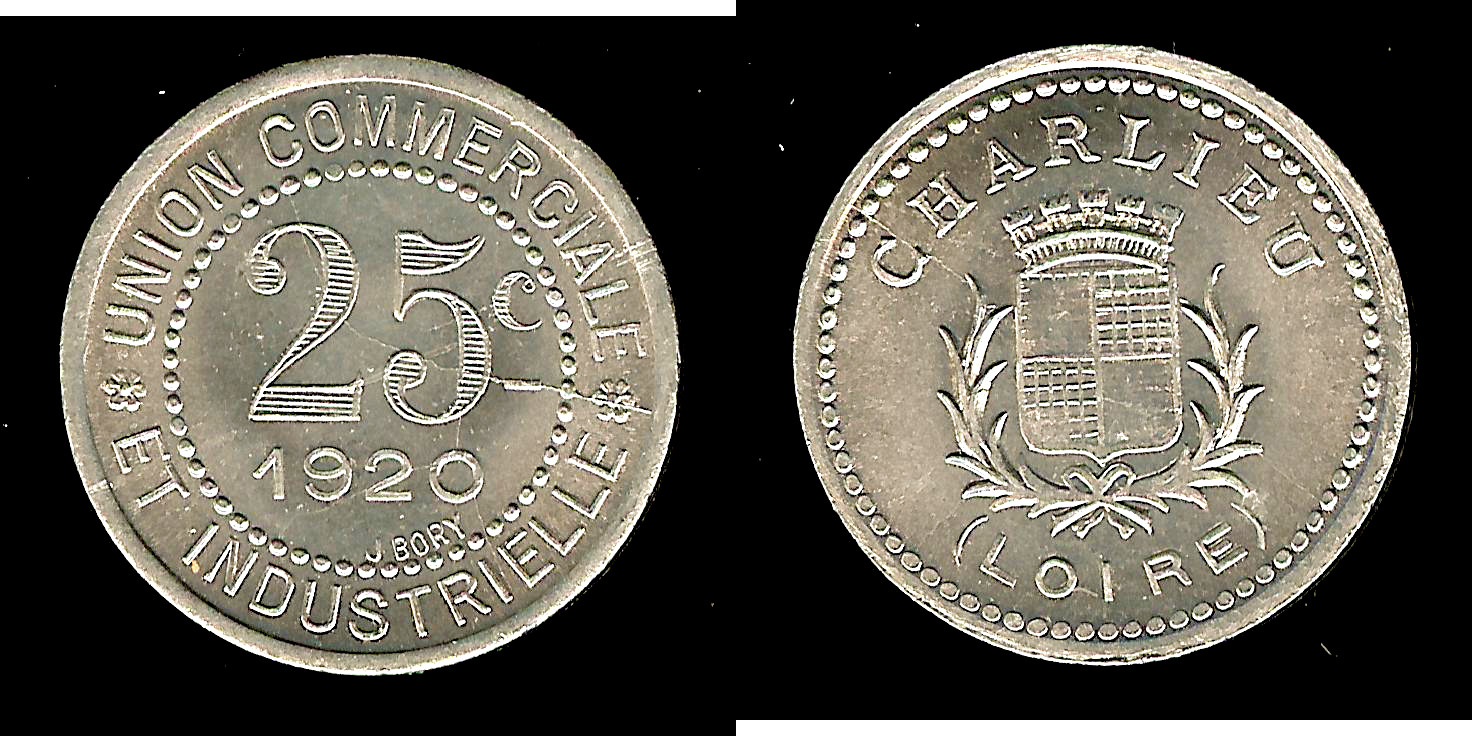 Charlieu (Loire) 25 centimes 1920 FDC